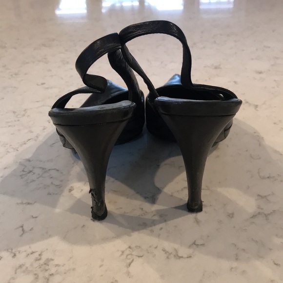 Prada Black Leather Slingback Heels - Size 36 - Picture 3 of 9
